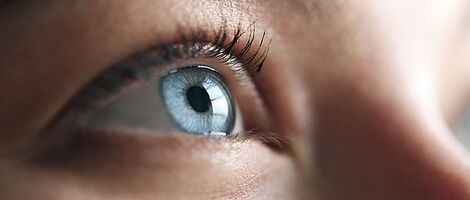 Black eye of a young woman