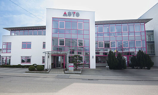 Front view of a building.